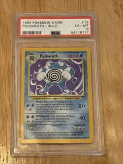 Pokemon TCG Poliwrath Base Set Holographic Card 13/102 Unlimited LP - Image 1