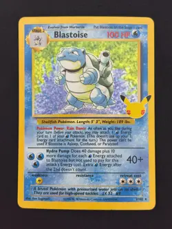 Blastoise 2/102 - Celebrations - Lightly Played LP Pokemon Card - Image 1