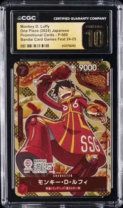 2024 ONE PIECE JPN PROMO BANDAI CARD GAMES FEST MONKEY D. LUFFY CGC 10 PRISTINE - Image 1