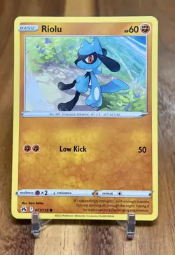 Riolu 071/159 Crown Zenith Pokemon Card NM - Image 1