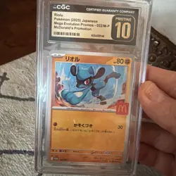 CGC PRISTINE 10 Riolu 022/M-P McDonald's Japanese Pokemon Promo Card 2025 1a - Image 1