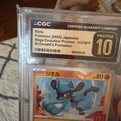 CGC PRISTINE 10 Riolu 022/M-P McDonald's Japanese Pokemon Promo Card 2025 1a - Image 2