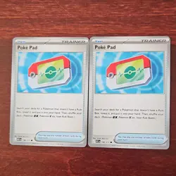 Pokemon Poke Pad Trainer Item Card 198/217 Lot (2 Cards, 2026 Set, English) - Image 1