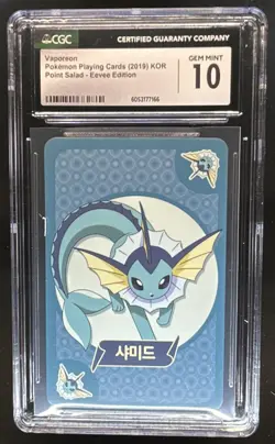 2019 Pokemon Korean Playing Cards Vaporeon Point Salad Eevee Edition CGC 10 - Image 1