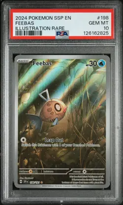 🫧 PSA 10 Feebas Holo Illustration Rare Card 198/191SV08 Surging Sparks 🫧 - Image 1