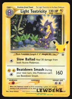 Light Toxtricity - SWSH137 - Cosmos Holo SWSH Black Star Promo Pokemon Card LP9 - Image 1