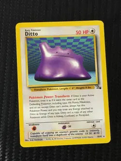 Pokemon Card Ditto 18/62 Fossil Unlimited Rare Non Holo WOTC NM - Image 1