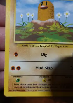 Diglett Sideways Fighting Symbol Error Misprint Base Set 47/102 Pokemon Card^ - Image 3
