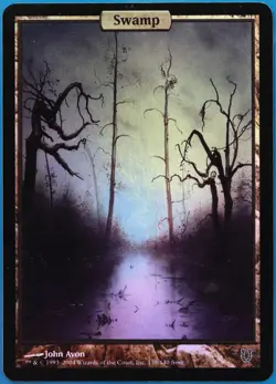 Swamp FOIL Unhinged PLD Textless Extended / Full Art CARD (509598) ABUGames - Image 1