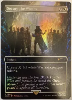 Secure the Wastes Foil 1748 Black Panther Marvel Secret Lair MTG In Hand - Image 1