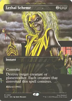 MTG Lethal Scheme (2187) *Non-Foil* Borderless Secret Lair Iron Maiden MT/NM - Image 1