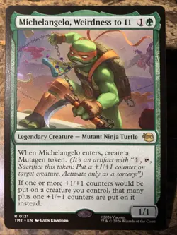 MTG TCG TMNT Michelangelo, Weirdness to 11 0121 Regular Rare - Image 1