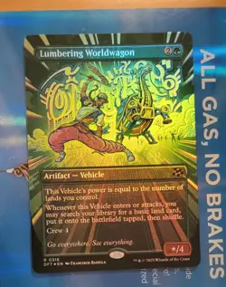 1x Lumbering Worldwagon - Borderless Foil Aetherdrift NM IN HAND SHIPS FAST! - Image 1