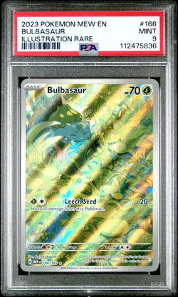 2023 POKEMON MEW EN-151 ILLUSTRATION RARE #166 BULBASAUR PSA 9 - Image 1