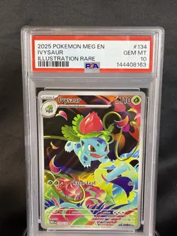 Pokemon Mega Evolution Ivysaur 134/132 PSA 10 Gem Mint Illustration Rare - Image 1