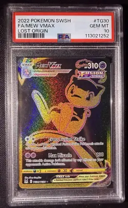 2022 Pokemon SWSH Full Art Mew VMAX Lost Origin PSA 10 - Image 1