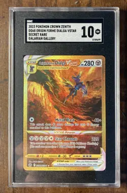 2023 Pokemon Crown Zenith GG68 Origin Forme Dialga VStar Galarian Gallery SGC 10 - Image 1