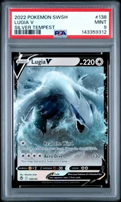 2022 POKEMON SWORD & SHIELD SILVER TEMPEST #138 LUGIA V PSA 9 - Image 1