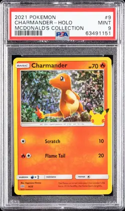2021 POKEMON MCDONALD'S COLLECTION #9 CHARMANDER-HOLO PSA 9 - Image 1