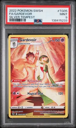 2022 POKEMON SWORD & SHIELD SILVER TEMPEST #TG05 FULL ART/GARDEVOIR PSA 9 - Image 1