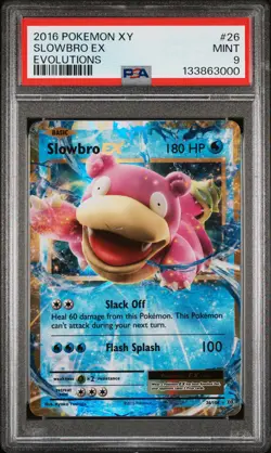 2016 POKEMON XY EVOLUTIONS #26 SLOWBRO EX PSA 9 - Image 1
