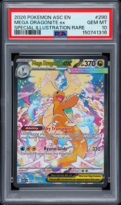 2026 POKEMON ASC SPECIAL ILLUSTRATION RARE #290 MEGA DRAGONITE EX PSA 10 - Image 1