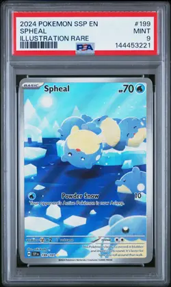 2024 POKEMON SSP EN-SURGING SPARKS ILLUSTRATION RARE #199 SPHEAL PSA 9 - Image 1