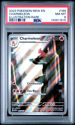 2023 POKEMON MEW EN-151 ILLUSTRATION RARE #169 CHARMELEON PSA 8 - Image 1