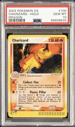 2003 POKEMON EX DRAGON #100 CHARIZARD-HOLO PSA 10 - Image 1