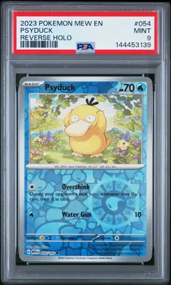 2023 POKEMON MEW EN-151 REVERSE HOLO #054 PSYDUCK PSA 9 - Image 1