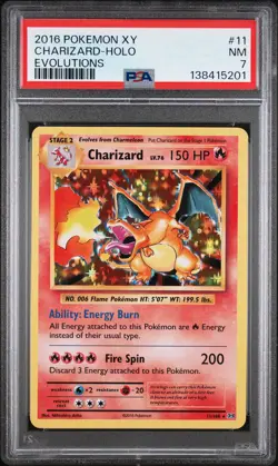 2016 POKEMON XY EVOLUTIONS #11 CHARIZARD-HOLO PSA 7 - Image 1