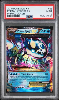 2015 POKEMON XY PRIMAL CLASH #55 PRIMAL KYOGRE EX PSA 9 - Image 1