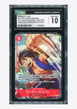 One Piece CGC 10 GEM MINT Monkey D Luffy SR Alt Art 2025 OP14-013 OP14 Japanese - Image 1