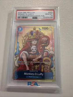 2024 ONE PIECE MONKEY D. LUFFY PSA 10 CONVENTION EXCLUSIVE-FOIL #043 PROMO - Image 1