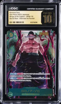 2023 ONE PIECE JPN WINGS OF THE CAPTAIN ALT ART RORONOA ZORO CGC 10 PRISTINE - Image 1