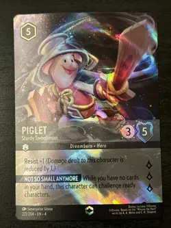 Lorcana Piglet Sturdy Swordsman 221/204 Enchanted Ursula's Return Set 4 - Image 1