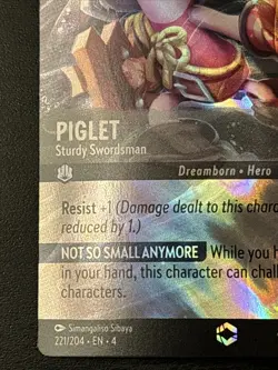 Lorcana Piglet Sturdy Swordsman 221/204 Enchanted Ursula's Return Set 4 - Image 5