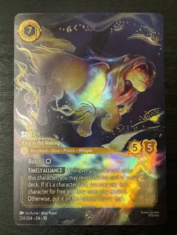 Disney Lorcana Simba - King in the Making (Enchanted) - Whispers in the Well Nm - Image 1