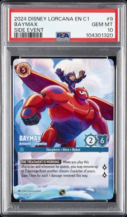2024 DISNEY LORCANA EN C1-LORCANA CHALLENGE PROMO SIDE EVENT #9 BAYMAX PSA 10 - Image 1