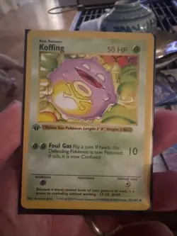 Pokemon Koffing Shadowless Base Set 1st Edition WOTC 1999 TCG Single Card 51/102 - Image 2