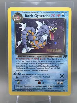 Dark Gyarados 8/82 Holo Team Rocket Prerelease Promo Pokemon Card - NM - Image 1