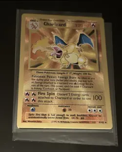 Pokemon Charizard Metal Holo Gold Promo Miscellaneous Cards 004/102 120HP - Image 1
