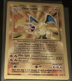Pokemon Charizard Metal Holo Gold Promo Miscellaneous Cards 004/102 120HP - Image 3