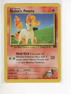BLAINE'S PONYTA GYM CHALLENGE SET POKEMON CARD 64/132 LP - Image 1