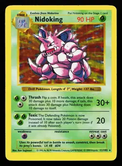 Nidoking 11/102 Holo Rare Base Set (Shadowless) Pokemon Card - Image 1