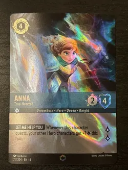 Disney Lorcana Enchanted Anna - True-Hearted Card 217/204 Ursula’s Return Set 4 - Image 1
