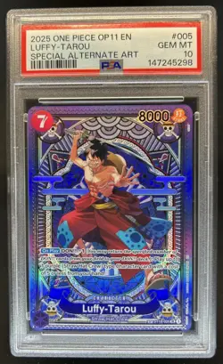 2025 One Piece Luffy-Tarou Special Card Alt Art #ST18-005 PSA 10 - Image 1