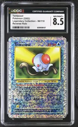 CGC 8.5 Tentacool 2002 Legendary Collection 96/110 Reverse Holo Pokemon Card - Image 1
