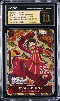 2024 ONE PIECE JPN PROMO BANDAI CARD GAMES FEST MONKEY D. LUFFY CGC 10 PRISTINE - Image 1