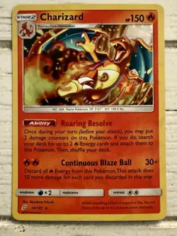 Charizard #14/181 Cracked Ice Holo Promo Sun & Moon Team Up Pokemon Card!! - Image 1